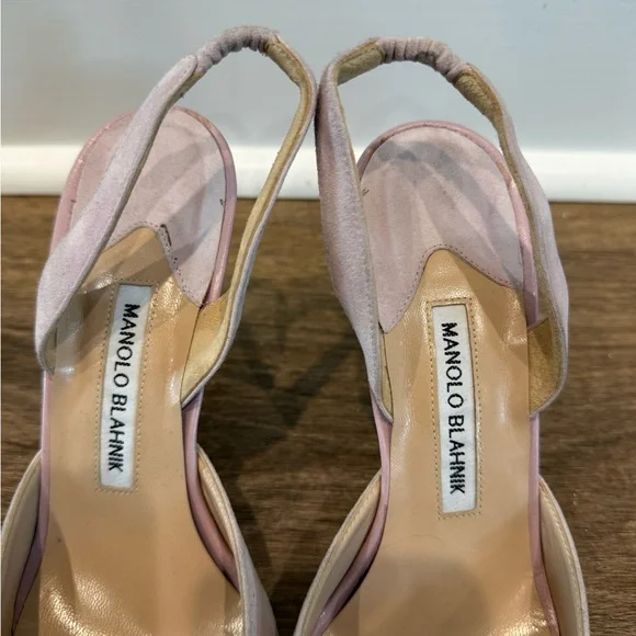 Manolo Blahnik Pink Slingback Heels - Picture 3 of 13